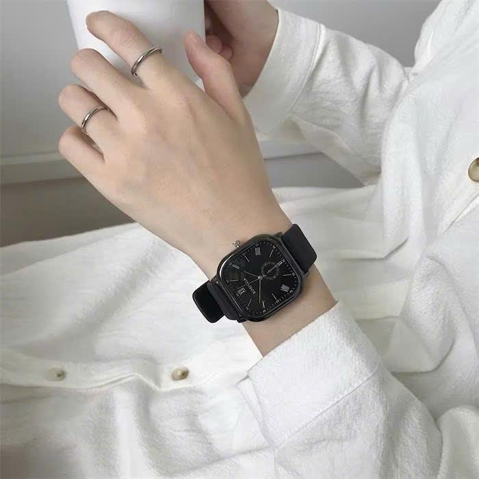  Đồng hồ thời trang nam nữ Rosivga RS40 dây da mặt vuông tuyệt đẹp 