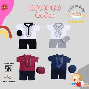 Romper KoKo Baby / baju koko bayi BORDIR Premium / pakaian muslim anak / jumper koko