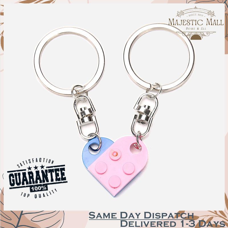 2PCS Love building blocks Cute couple key chain Two Colors for Couple ...
