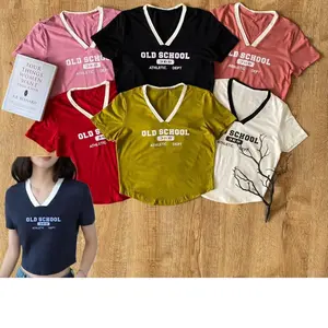 Crop 8184 kode YE bahan kaos premium terdiri 6 warna Atasan