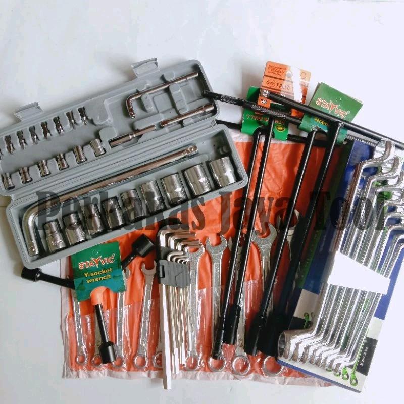 Paket Kunci Ring Pas + Kunci Ring + Kunci Sock 27 pcs + Kunci L + Kunci Y + Kunci T 0