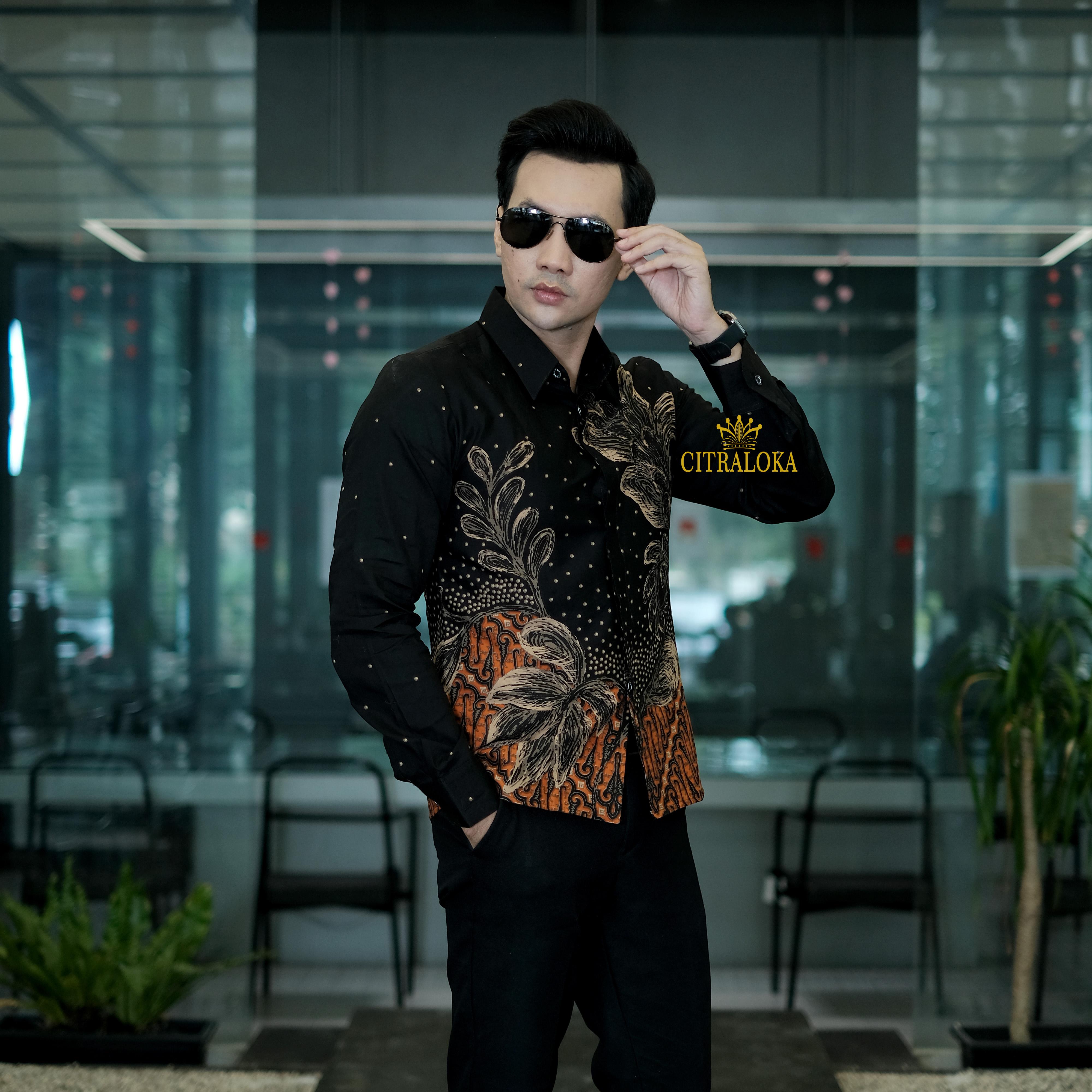 Citralkoka Kemeja Batik Citraloka Trend 2025 Motif Elegan Bahan Katun Premium Lembut Tebal Model Slimfit Panjang Pria Hitam Baju Formal Casual Kerja Kantor Cowok Hem Distro Coklat Putih