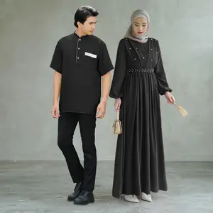 NEW - SET COUPLE BENECIA MUTIARA 2 UKURAN / BAJU PASANGAN AZHALEA LENGAN PANJANG L XL / CP GAMIS
