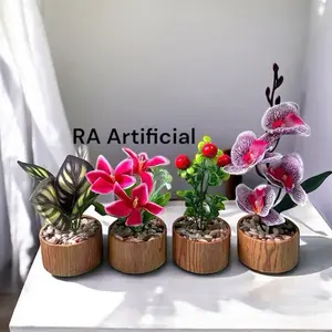 Paket 4pcs sesuai foto + pot unik / bunga artificial warna sesuaistok