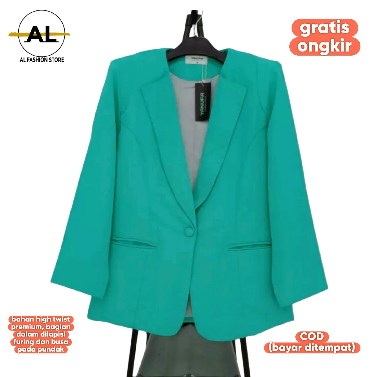 Blazer Wanita Model Kancing 1 Formal Semi-Formal Kekinian - Panjang, Casual