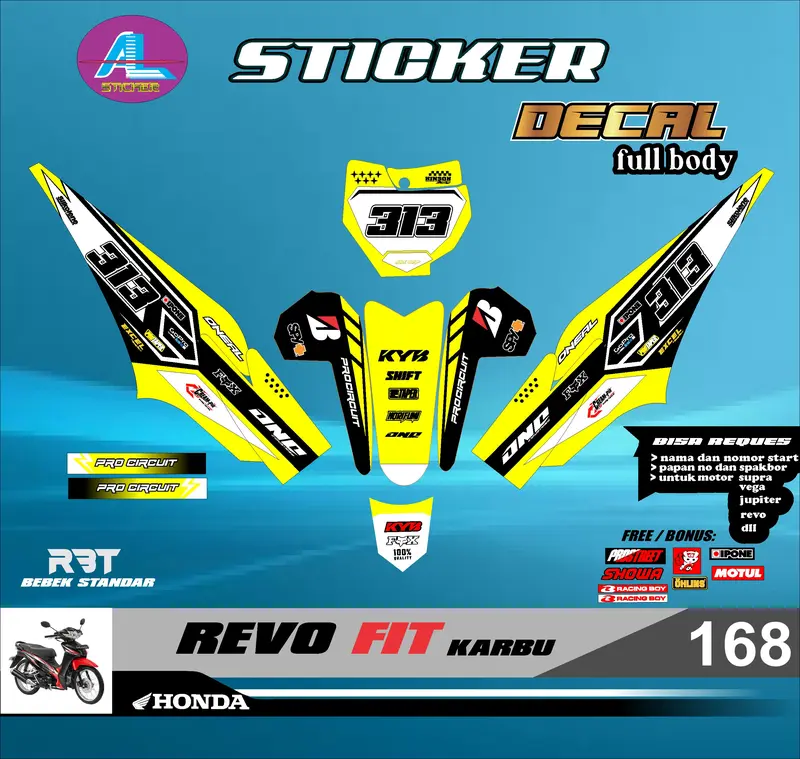 COD Sticker STRIPING RBT DECAL REVO FIT KARBU FULL BODY RBT VEGA BEBEK MODIF SUPERMOTO YZ CRF KLX RBT new terbaru MOTOR TRABAS AL vol 168 2