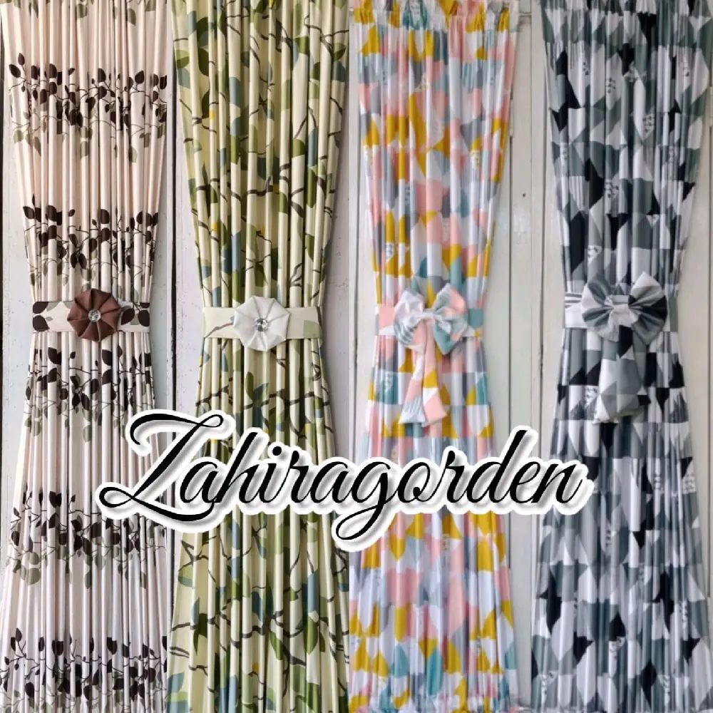 Gorden Ikat Kupu Pita Jendela Minimalis Korden Montero - Kain Berkualitas Tinggi 75cm Lebar, Desain Elegan - Bonus stik