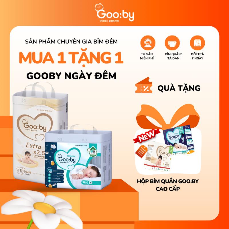   MUA BỈM TẶNG BỈM  Tã Bỉm Gooby Ngày Đêm mềm mại an toàn siêu thấm hút size NB S M L XL XXL XXXL cho bé từ 4kg - 35kg + TẶNG QÙA 