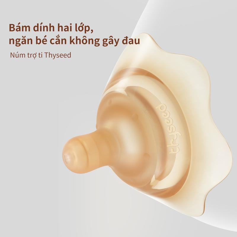 Núm trợ ti hai lớp Thyseed silicon siêu mềm bảo vệ đầu ti mẹ ngăn bé cắn chính hãng