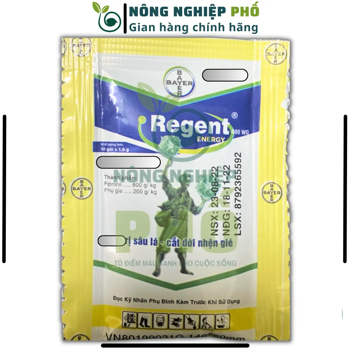 [Combo 20+ TẶNG 1 gói] REGENT (gói 1.6gr) chính hãng Bayer - Trừ sạch kiến, gián, rầy, rệp, bọ chét, mạc gà, sâ.u
