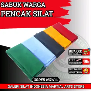 Sabuk Warga - Selendang Warga 3 Meter - Sabuk Pencak Silat Warna Lengkap Hijau Putih Merah Hitam Kuning - Sabuk Duplikat