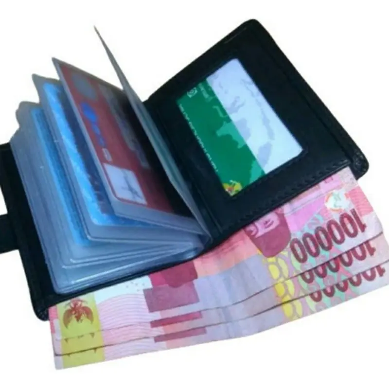 Dompet Kartu 18 in 1 Card Holder + slot uang kulit sintetis dompet kartu kredit elegan 0