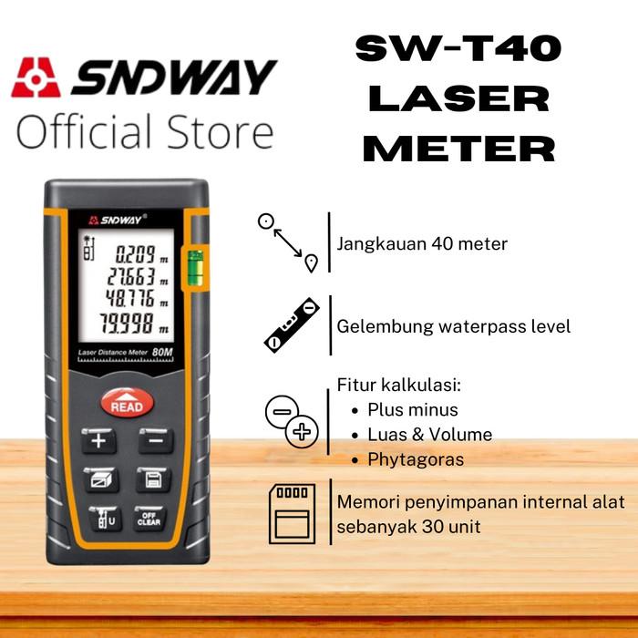 SNDWAY Meteran Laser Digital Distance 40 Meter SW-T40 0