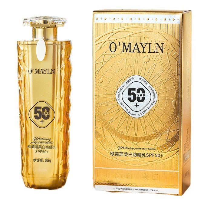  O'MELN Kem Chống Nắng O'MAYLN SPF50+ NO.2855 Nâng Tone Da Trắng Chống Thấm Nước Không Bết Dính 50g Dưỡng Ẩm Mịn Mượt 