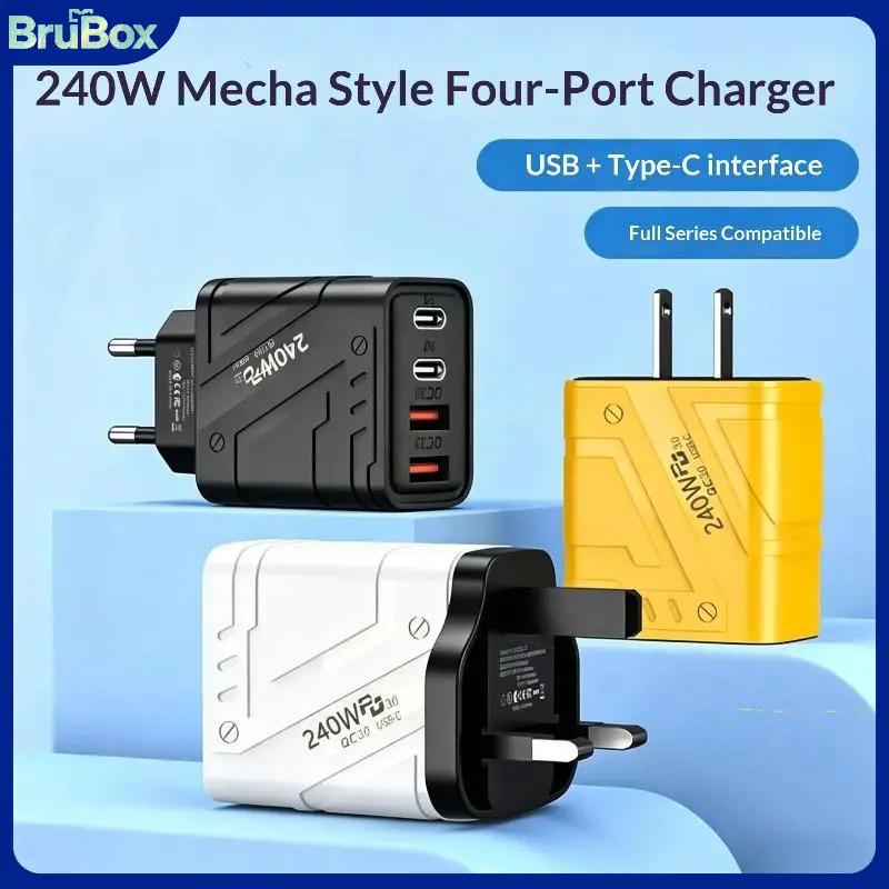240W Mecha Phong Cách Bốn Cổng Nhanh Chóng Sạc Trạm USB C Pd Nhanh Chóng Sạc Phổ Quát Tương Thích Với Hầu Nhất Thông Minh Điện Thoại Máy Tính Xách Tay