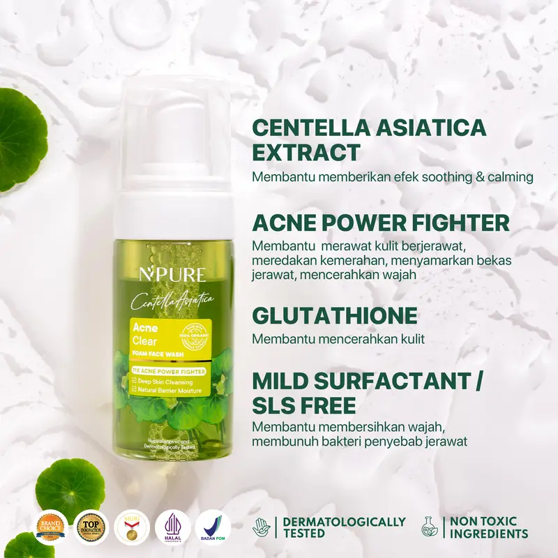 【Paket Jerawat 3pcs】NPURE Cica Toner 150ml+Cica Face Wash + Cica Biome / Cica Moisturizer/ Acne Skin/Acne Toner/Acne Serum Acid Berjerawat Facial Membersihkan Mencerahkan Muka Wajah Hydrating Extract Glutathione Niacinamide 3