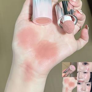 HERORANGE リキッドブラッシュスティック スポンジ付き、リップスとチークに適用、ウォータープルーフで長持ち、色補正、すべての肌色に適用、明るい効果あり。誕生日やバレンタインデーのプレゼントに最適。