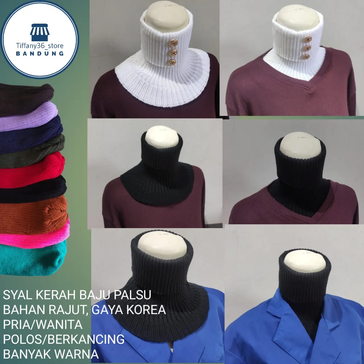 KERAH PALSU RAJUT / INNER LEHER / SYAL KERAH PRIA WANITA KOREAN STYLE Perempuan laki-laki
