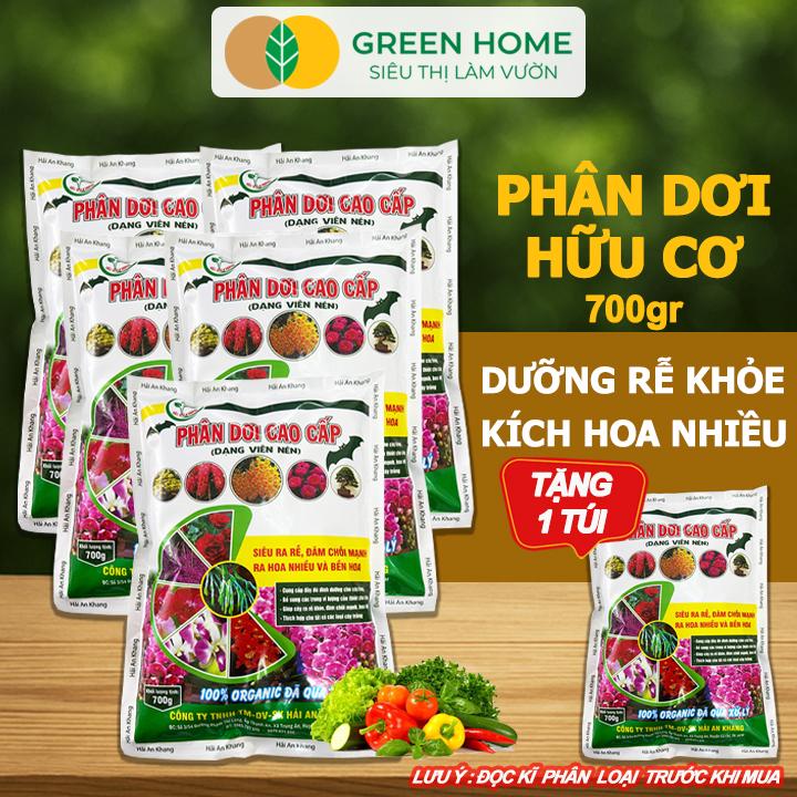 Mua 5 tặng 1 - Phân Dơi Greenhome Bao 700gr Viên Nén Đã Qua Xử Lý Ra Rễ Mạnh Hoa Nhiều Tốt Cho Lan Kiểng Rau Cây Ăn Trái