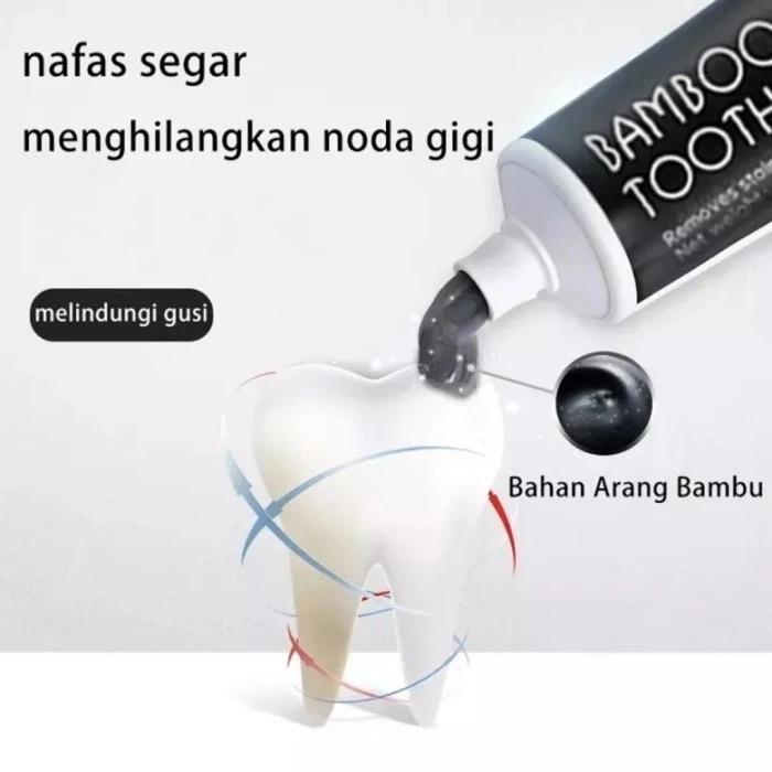 Pasta Gigi Pemutih Charcoal Memutihkan Kuning Gigi Dan Membersihkan Karang Gigi Paling Ampuh Odol Pemutih Mulut - Bamboo Charcoal Toothpaste Penyegar 6