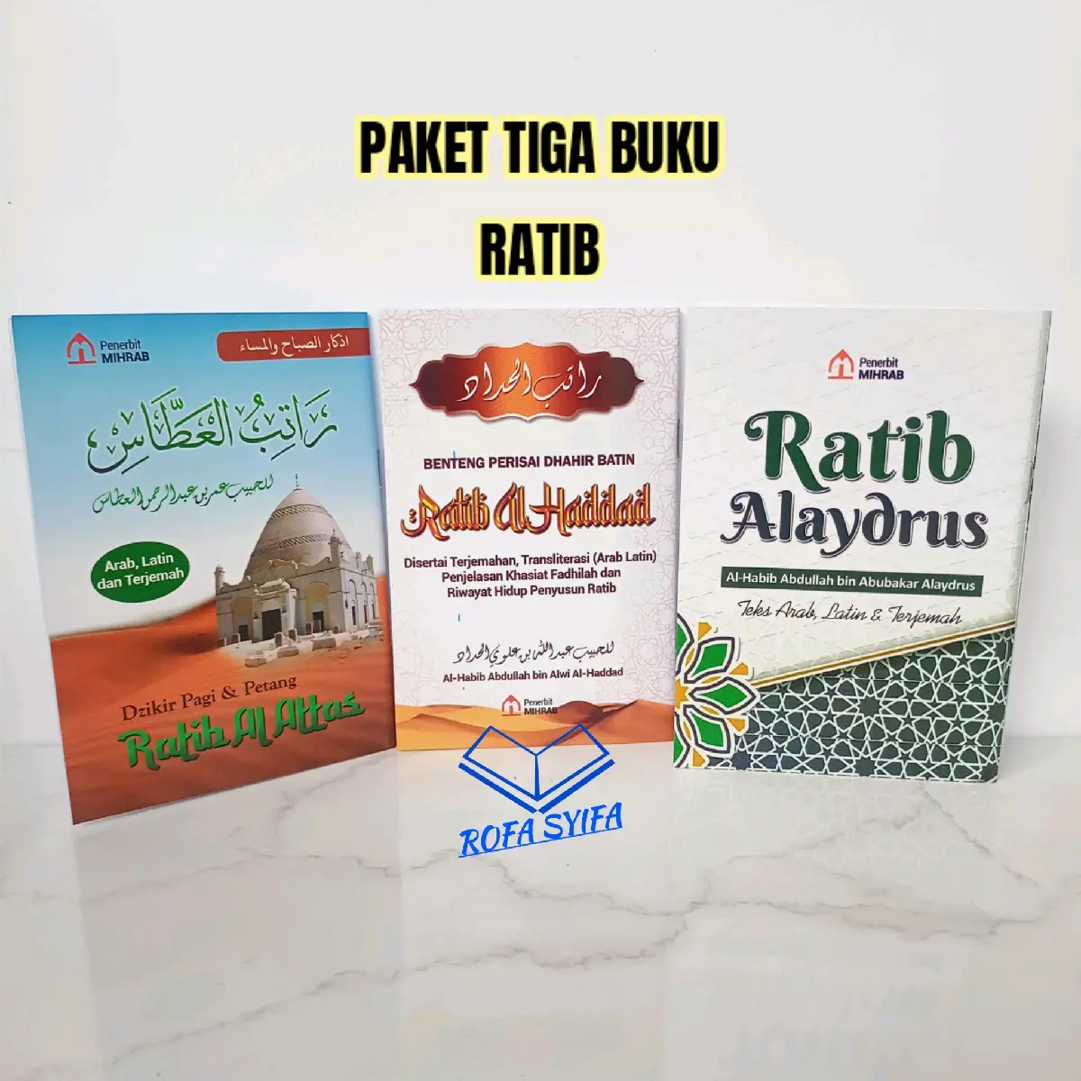 PAKET 3 BUKU Kitab Ratib Al Haddad,Al Attas,Al Aydrus ukuran Saku hvs Putih