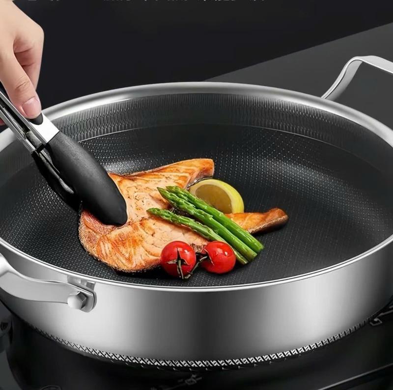 Chảo Tổ Ong Đáy Phẳng 2 Quai Mẫu Mới - Size 28cm Tiện Lợi Dùng Cho Mọi Loại Bếp