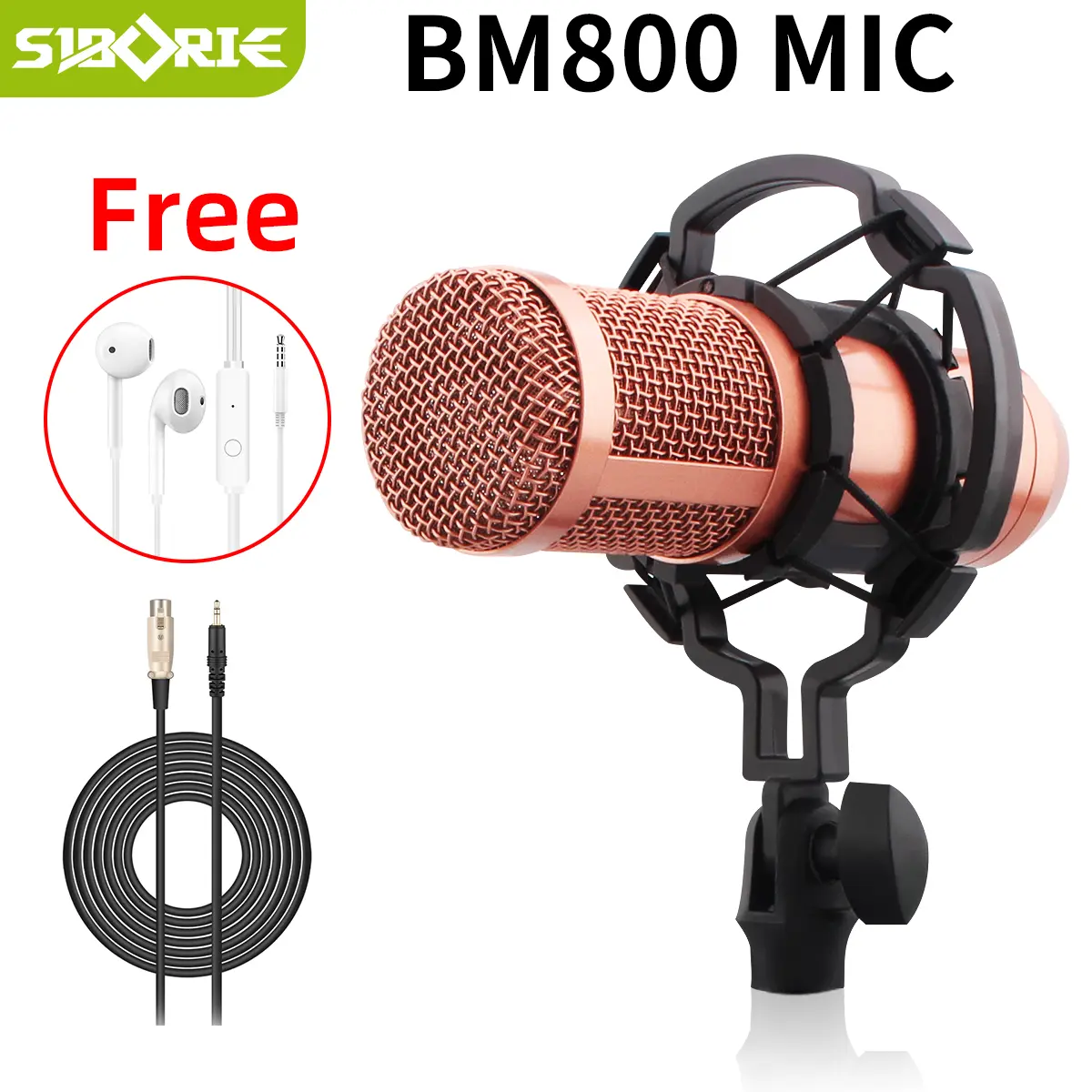 Siborie【COD】BM800PRO Microphone condenser microphone 3.5mm live microphone including stand set