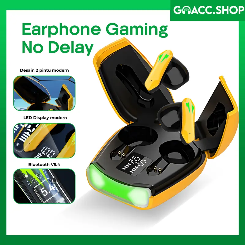 【COD】Gaming Wireless Headset Bluetooth 5.4 TWS GM08 Bumblebee Earbuds Hi-Fi Stereo No Delay Black Yellow Earphones Headphones 0