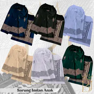 Sarung Instan Anak Lak-Laki Model Rok Bahan Katun Politex Premium Ukuran S M L XL 2-13 Tahun Sarung Karet Anak Halus