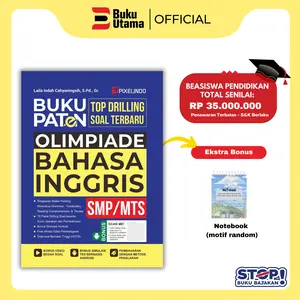 BUKU PATEN TOP DRILLING SOAL OLIMPIADE BAHASA INGGRIS SMP/MTS (DIlengkapi 15 Paket Drilling Soal HOTS Terbaru Dengan Kunci Jawaban dan Pembahasan) Soft Cover