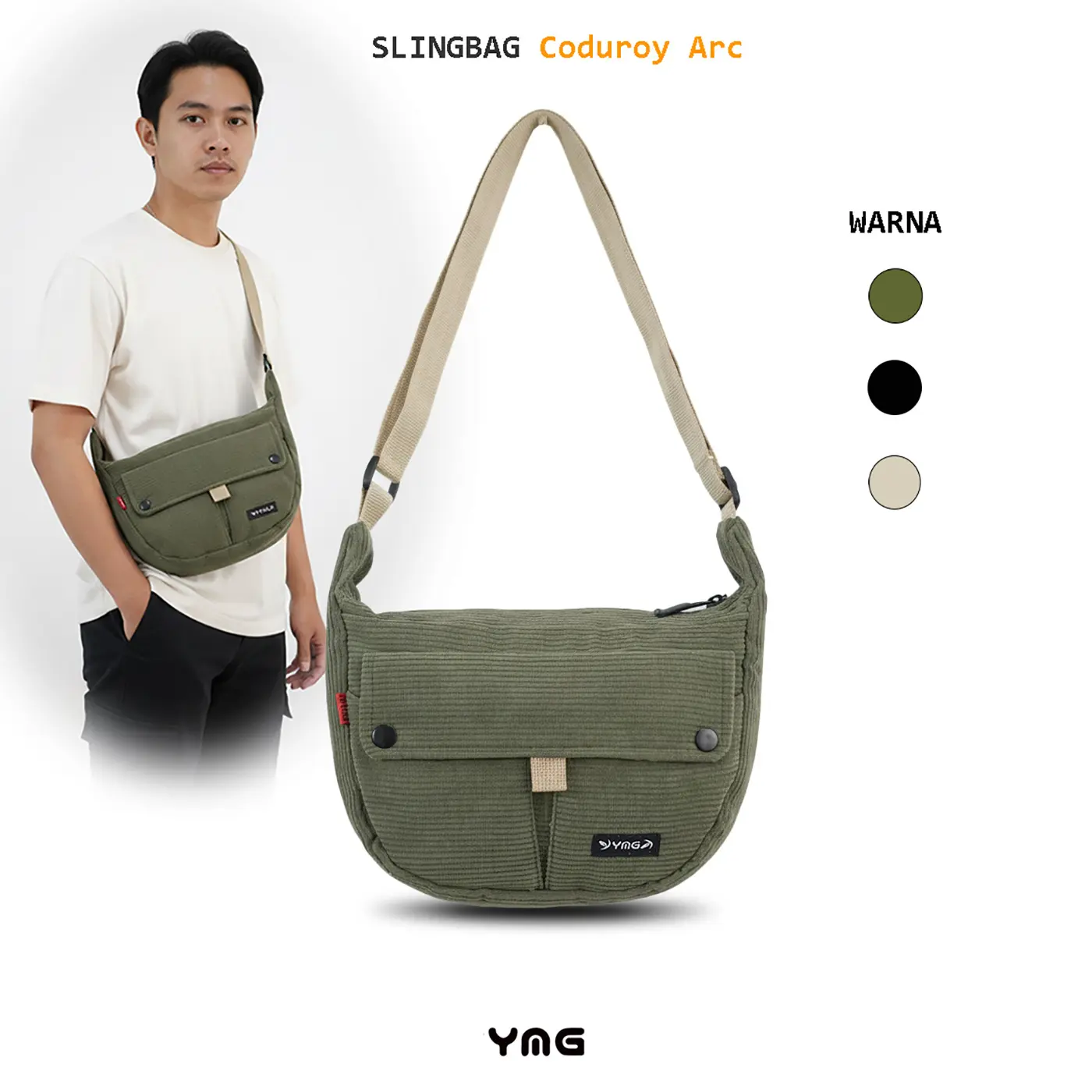 YMG Arc Corduroy Slingbag – Tas Selempang Unisex Casual