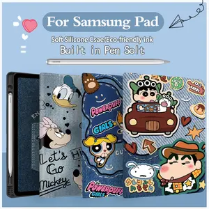 Case For samsung tab a9 /s7 fe /s8 /s9 plus /s10 lite /S6 Lite A8 A7lite S10 FE+ 13.1"casing slot pena hitam silikon Bumper proteksi  Penutup Layar Cover Premium