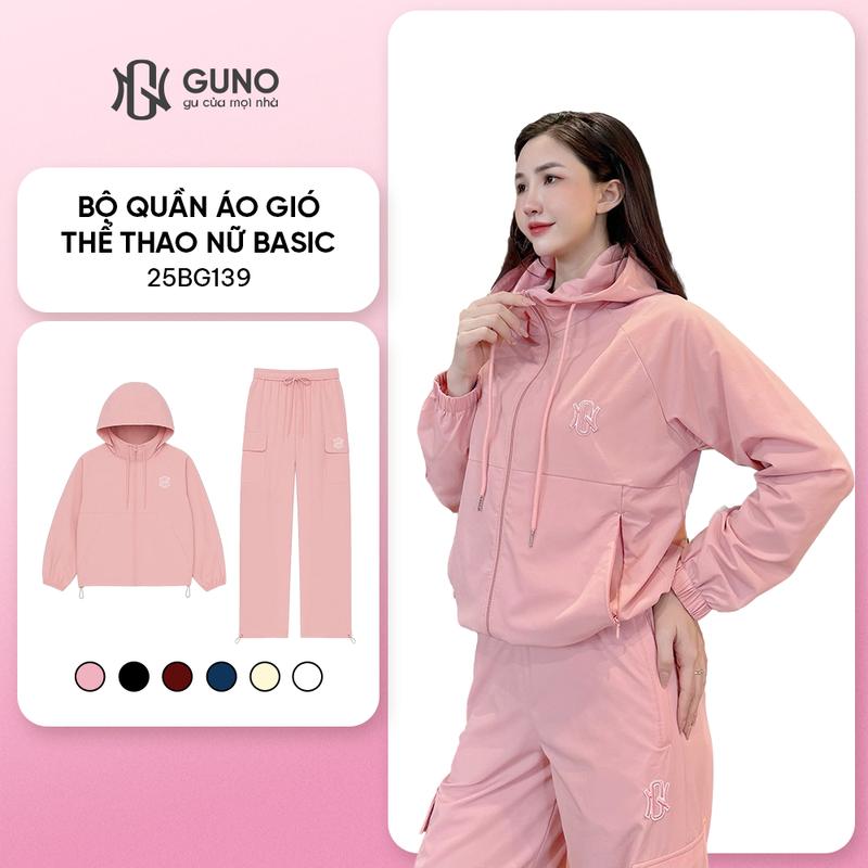  GUNO-Bộ quần áo gió NỮ GUNO có mũ quần suông túi hộp SP5 Top Women| 25BG139 