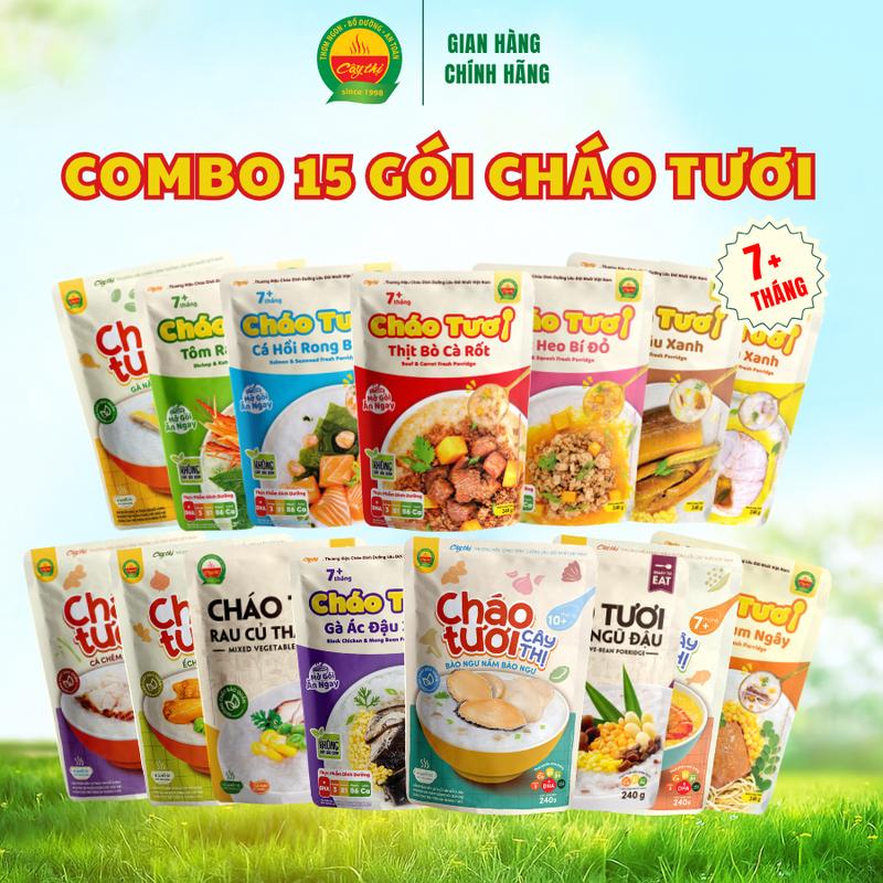 Combo 15 Cháo Tươi Cây Thị Cháo Tươi Ăn Liền Mềm Mịn Cung Cấp Đủ Nhóm Dinh Dưỡng Chất Cần Thiết