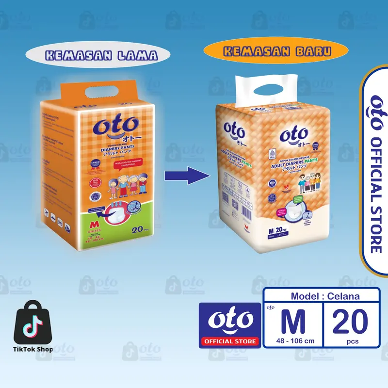 OTO Popok Dewasa model Celana Adult Diapers PANTS uk M 20 / L 16 / XL 12 pcs 3