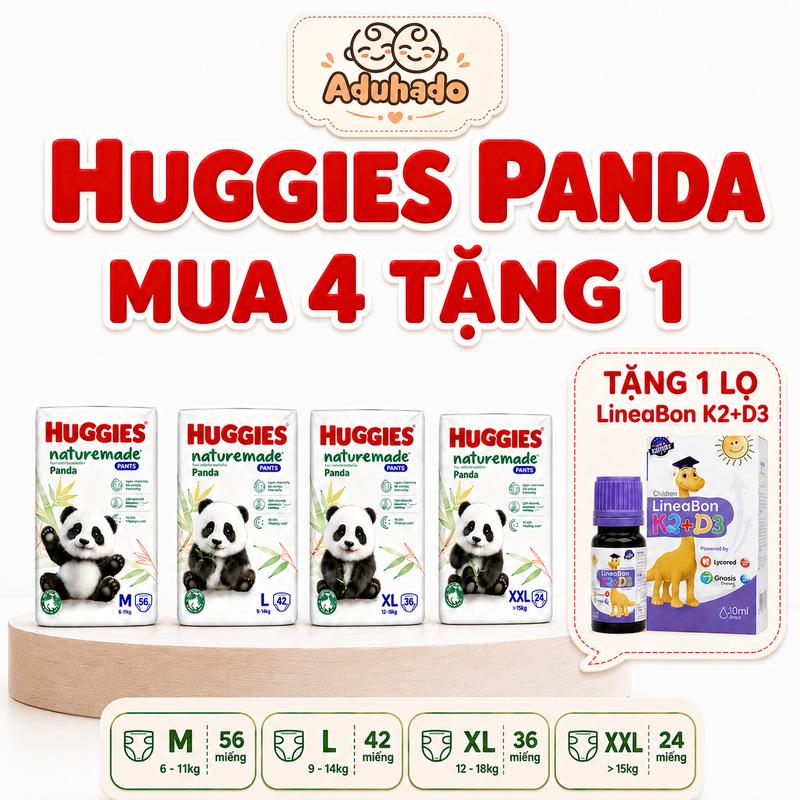 COMBO 4 Bịch Tã lót dùng một lần cho bé - TẶNG 1 LineaBon K2D3 MÀU TÍM -