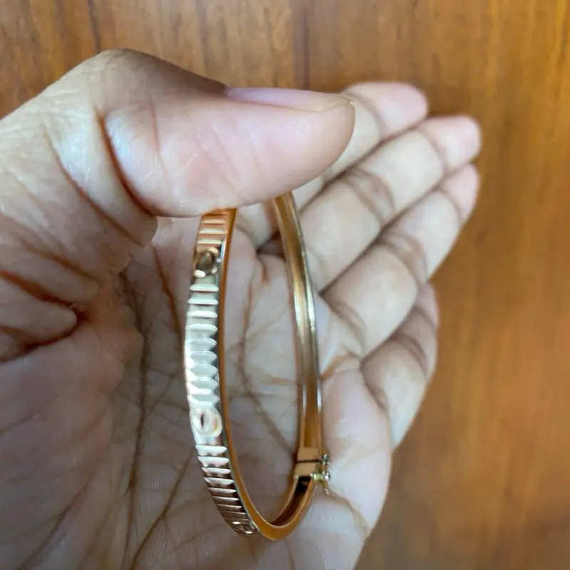 Gelang Shimer dalamnya kopong Swasa nagita lebar 5/4/3 mm dewasa  RoseGold *a
