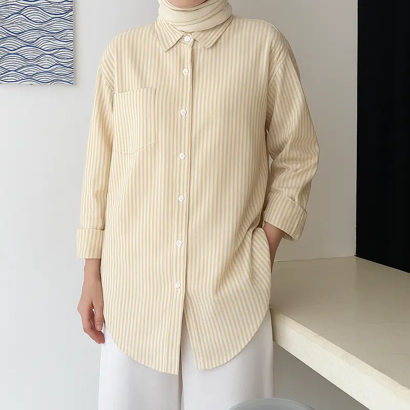 Fukutani Kemeja Salur Oversize - P1077 5