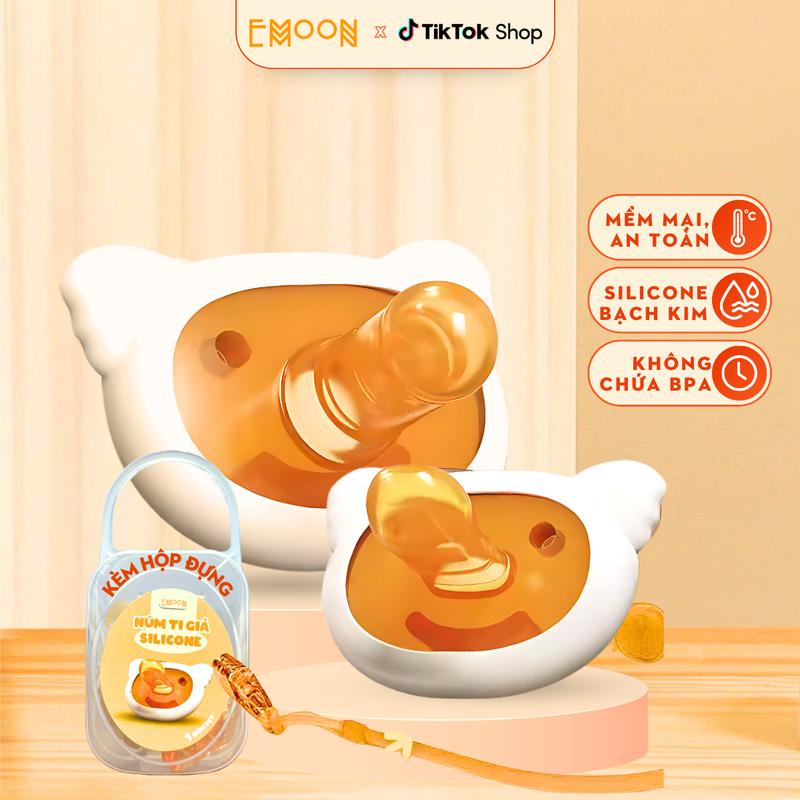 Đồ chơi xoa dịu cho bé Emoon, đồ chơi gặm nướu silicone kháng khuẩn siêu mềm