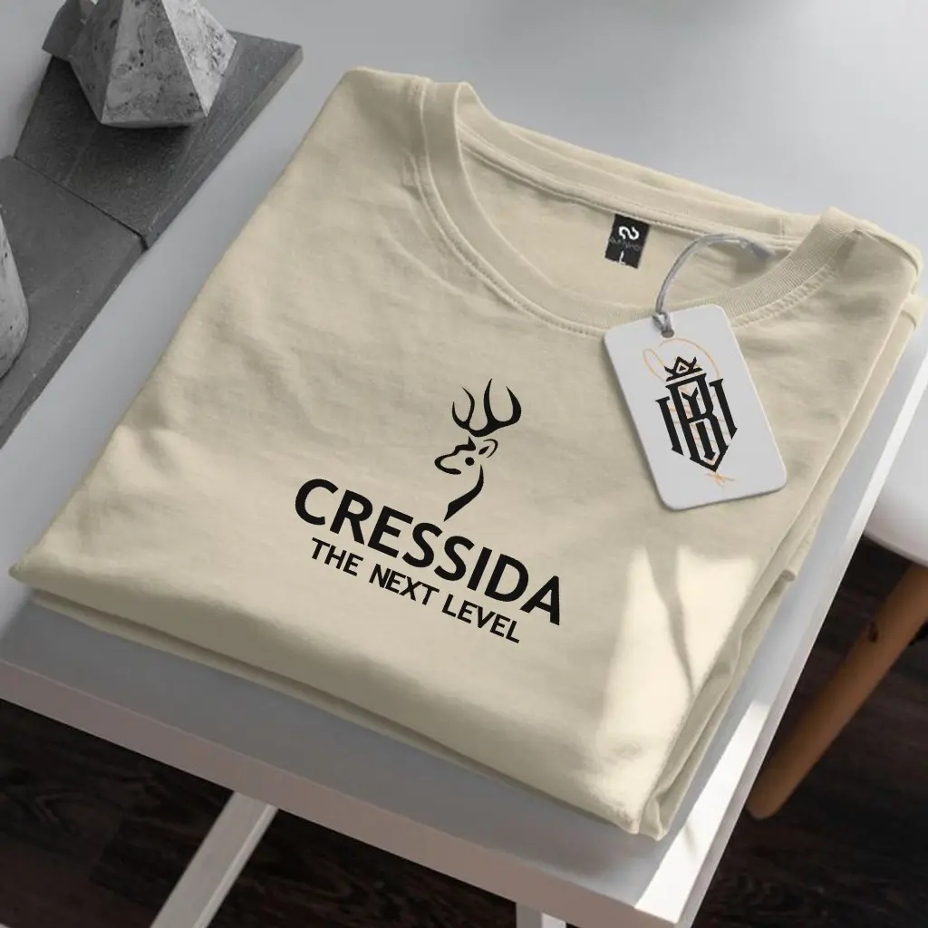 COD !!! Baju Kaos Distro Cressida Text Hitam Premium Quality Kaos Cotton Combed 30s Lengan Pendek T-Shrit Koas Unisex Pria/Wanita