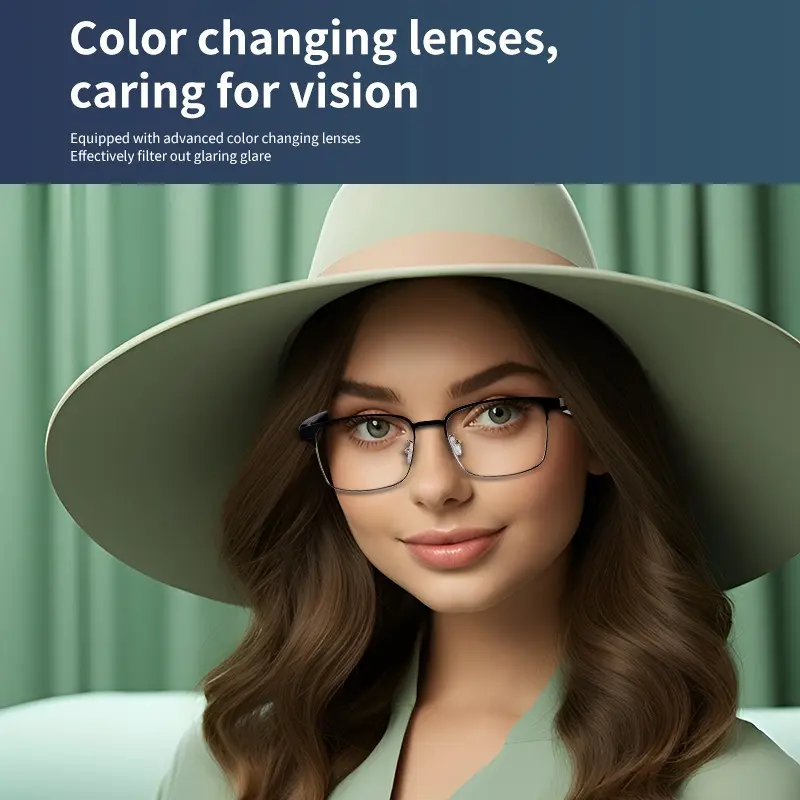 Smart glasses with Bluetooth function: can play music and make calls, lenses can change color and have UV protection function 5