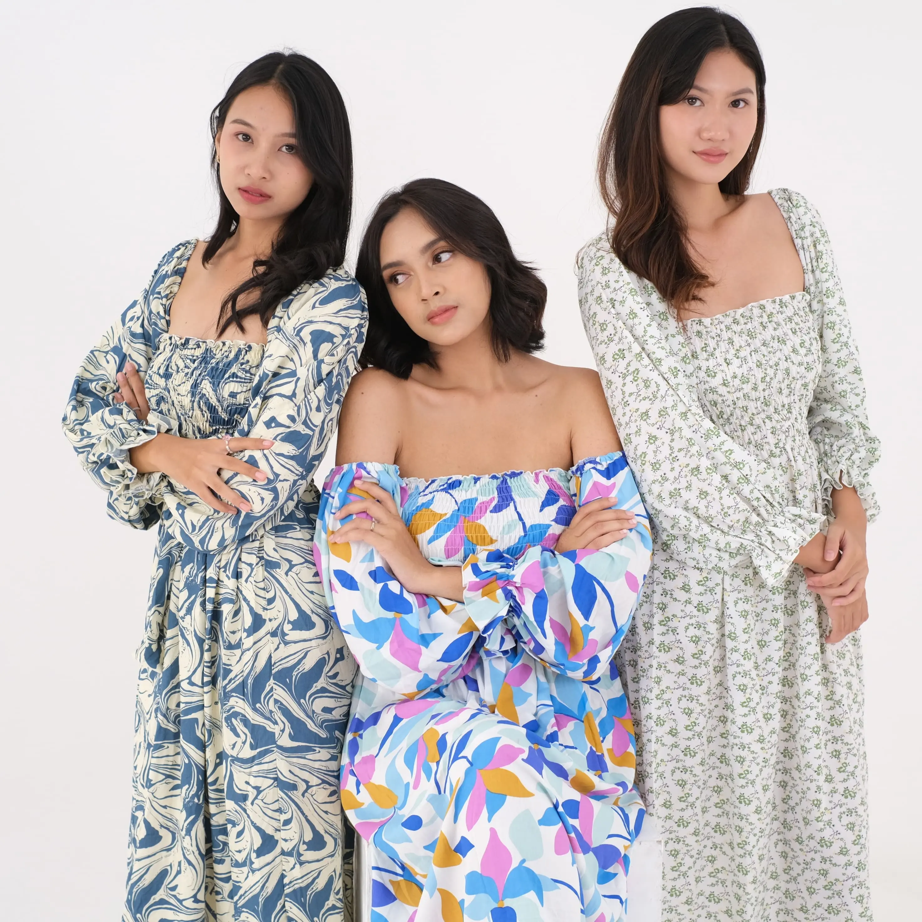 Moon dress ( summer dress ) Casual Karet Nyaman Panjang