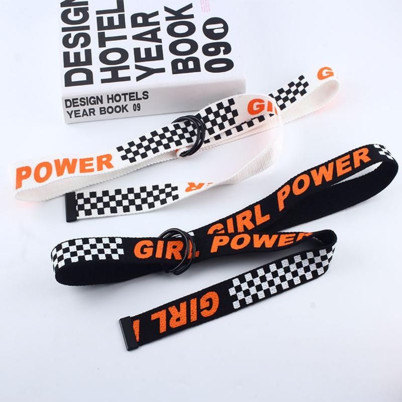 Product Introduction of Korean Style Couple Version Canvas Belt Casual and Versatile Letter Plaid Decoration Canvas Belt Couple Fashion Belt 14
