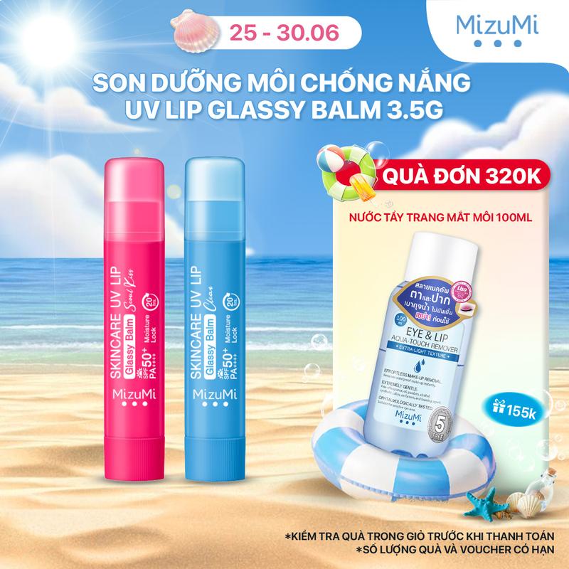 Son Dưỡng Môi Chống Nắng MizuMi Skincare UV Lip Glassy Balm Clear/Seoul Kiss 3.5g