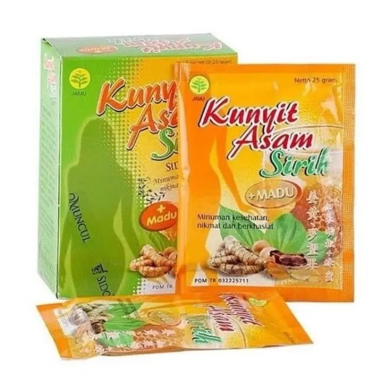 Sidomuncul Kunyit Asam Sirih Sachet Box - Sido Muncul Sari Kunyit Asem Jamu Herbal Haid 2