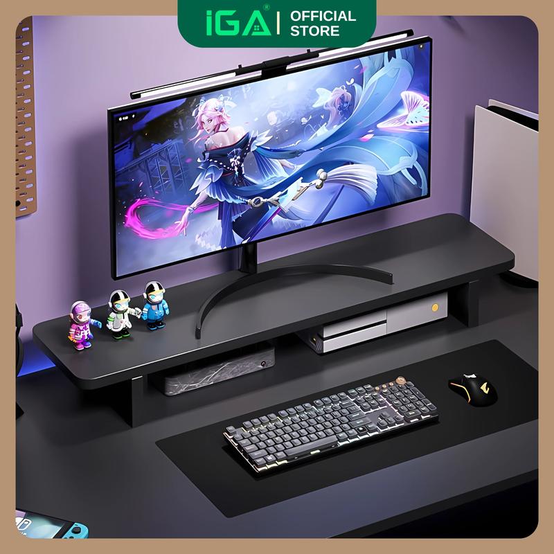 GA29 - Kệ để màn hình kệ laptop 60cm gỗ decor bàn làm việc bàn học IGA