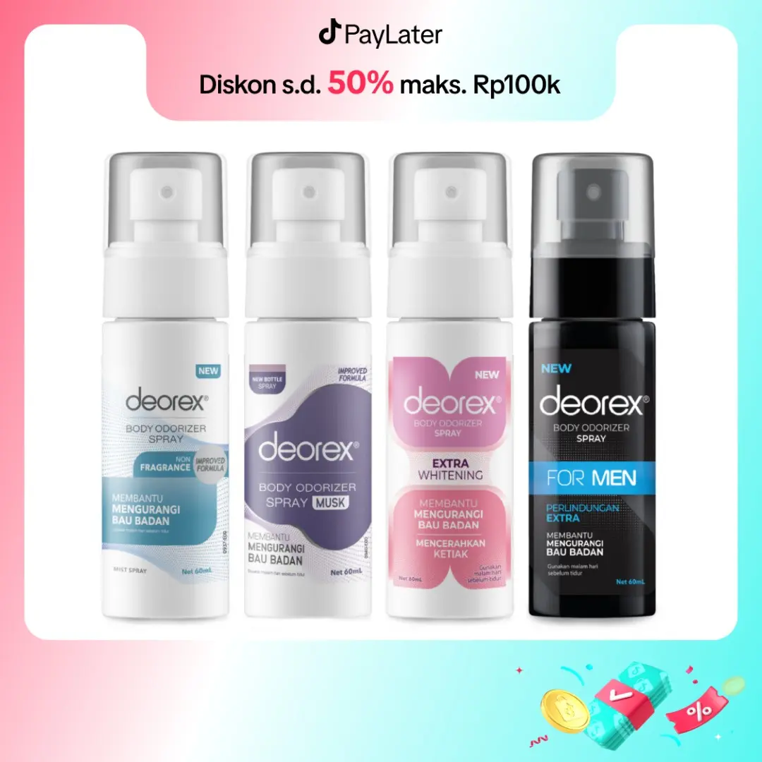 Deorex New Body Odorizer Spray Menghilangkan Bau Badan 60ml  | BPOM Ketiak Deodorant antiperspirant deo