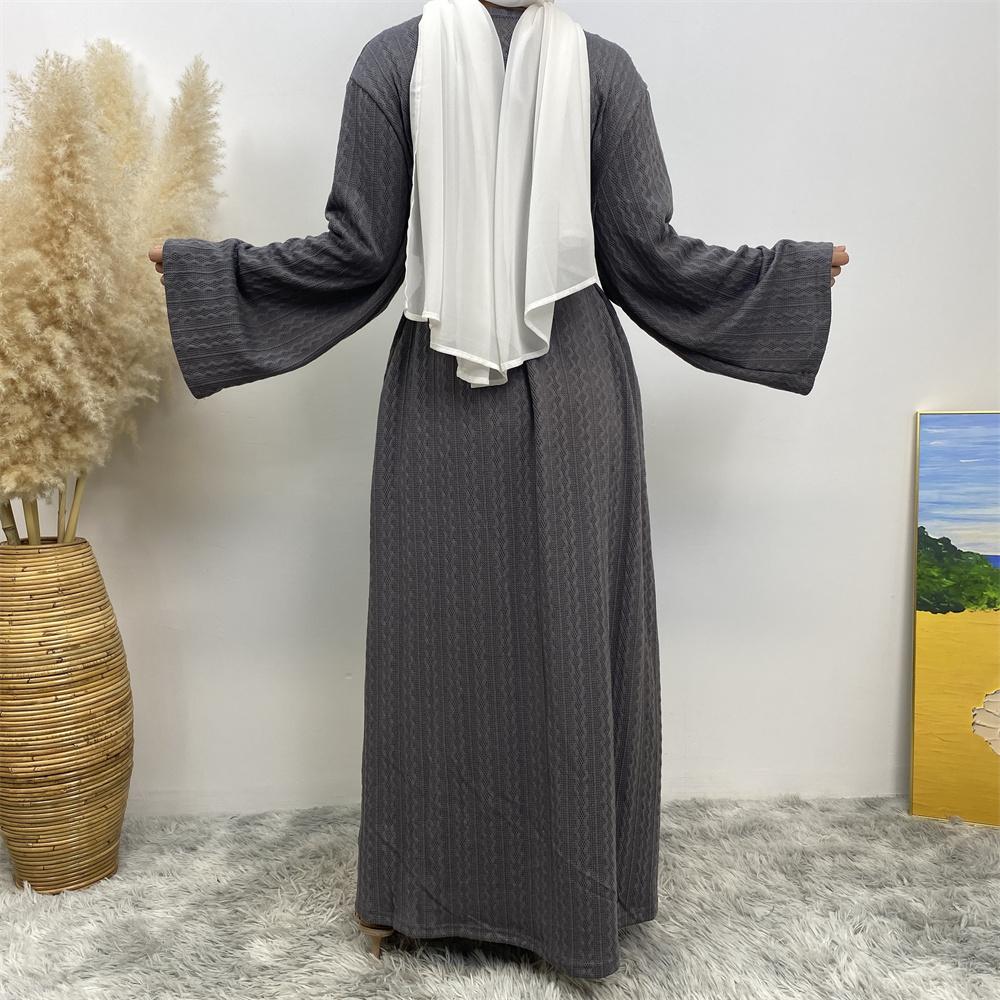 1955# Winter New Design  8 Color Simplicity Elegant Cardigan Muslim Abaya - CHAOMENG MUSLIM SHOP