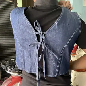 Vest Outer Rompi Wanita Tali Kancing Soft Jeans Bella