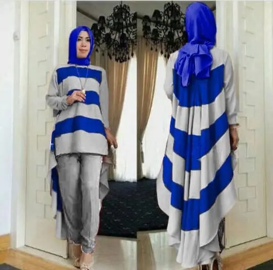 Stelan muslim set 3in1 Binaiya jersey Baju Celana Karet Kulot Setelan Panjang Lembut Fit Nyaman Melar 6